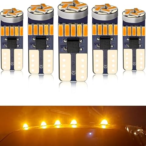 Gorromp LED Roof Cab Marker Lights Bulbs for 2000-2024 F150 F250 F350 F450 F550 Super Duty Amber LED Front Top Clearance Marker Lamps Bulbs Cover