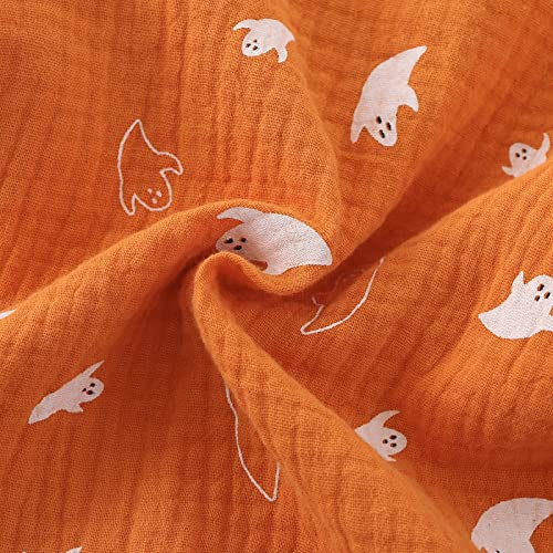 Newborn Infant Baby Halloween Clothes Unisex Boy Girl Pumpkin Ghost Print Romper Jumpsuit Infant One Piece Outfit(Ghost Print) #TOP6