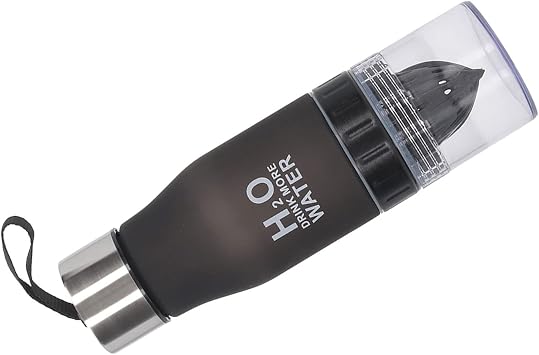 Flavored Water Bottle, Portable 650ml with Lanyard Flavor Water Bottle Infuser for Outdoor Activity (Black)
