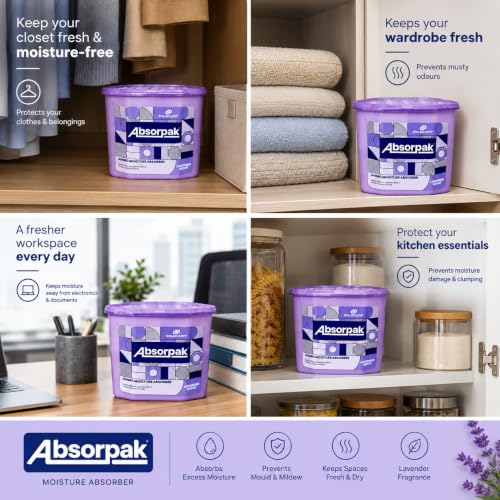 Image of Absorpak Jumbo Moisture Absorber By Cilicant, Lavender pack of 3