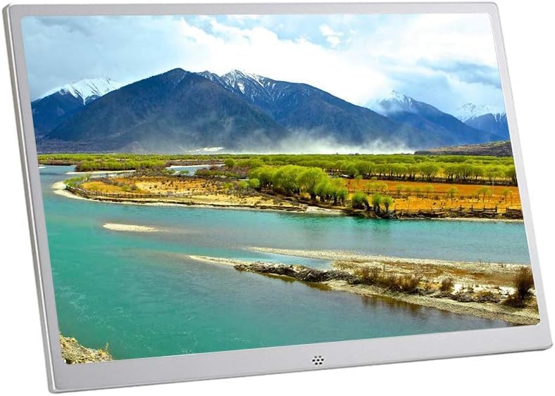 Cadre photo numérique en alliage d'aluminium argent 15 pouces haute définition