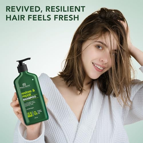 Image of Botanic Hearth Restore & Repair Shampoo with Tea Tree Oil & Salicylic Acid | Clarifying & Anti-Dandruff Shampoo | Deep Cleanses & Soothes Scalp| Sulfate & Paraben Free, 473ml