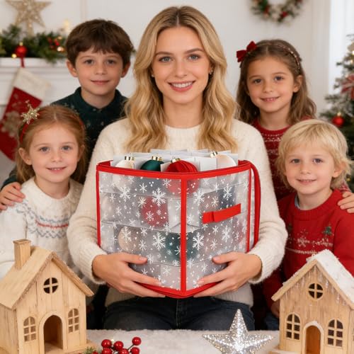 Almacenaje de esferas de Navidad con cremallera para evitar roturas 4