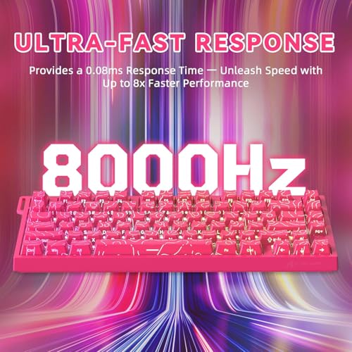Image of ATTACK SHARK R82HE Rapid Trigger Wired Mechanical Gaming Keyboard TKL NKRO RGB with 8K Polling,0.005mm Accuracy,256K Scan Rate,5 Layer Sound Damped,Hall Effect Magnetic Switch for PC Mac(Rose Contour)