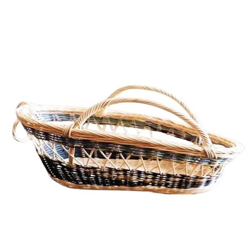 籐かごのワインラック(ブルー系)[カラーラタン彩都]