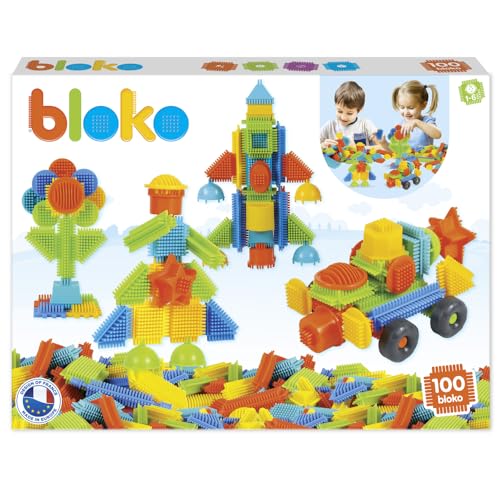 BLOKO – Coffret de 100 BIoko – Dès 12 Mois – Fabriqué en Europe – Jouet de Construction...