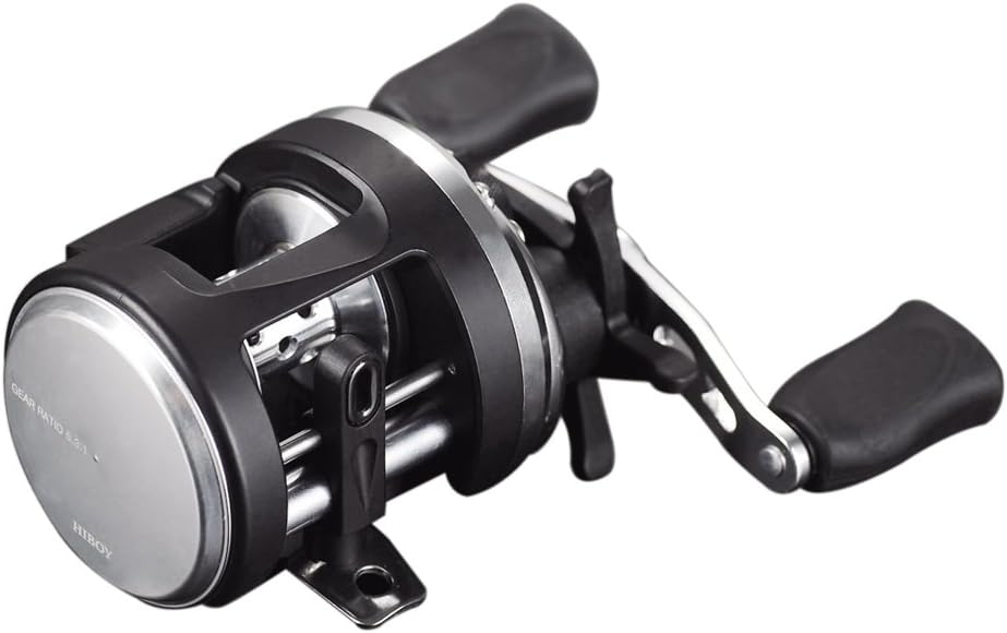 Hiboy SEAHAWK-DA151 The Unique Taper Design,Cerber Fiber Drag Washers Fishing Reel,7+1BB,Black,Ratio5.0:1
