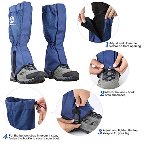 Leg-Gaiters-Waterproof-and-Adjustable-Snow-Boot-Gaiters-One-Size-for-HikingWalkingHuntingBackpacking-and-Outdoor-Climbing-for-Men-and-Women