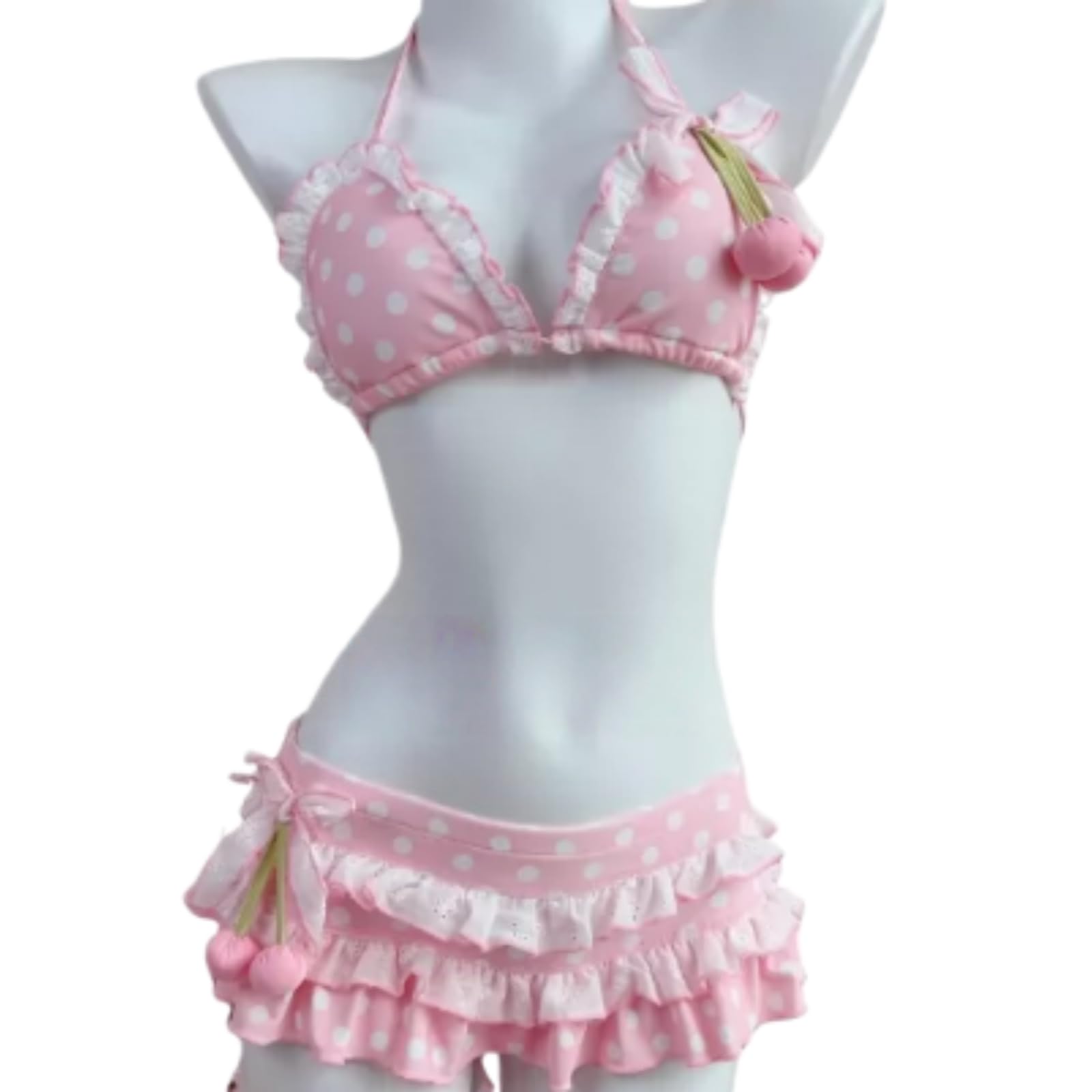 Bikini Donna Cute Cherry Stampa Bikini, Kawaii Polka DOT Costume da Bagno, Dolce Split Costumi Bagno per La Spiaggia & Resort, Perfetto L'Estate-Picture 3-s