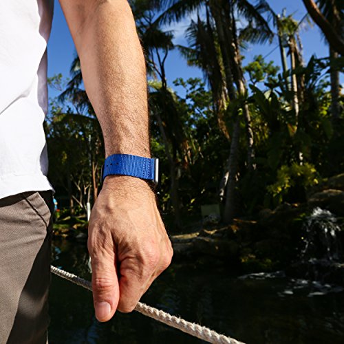 Carterjett Compatible With Apple Watch Band 45Mm 44Mm 42Mm Nylon Sport Iwatch Bands Replacement Woven Canvas Military Style Strap Rugged Steel Adapters Buckle For Series 8 7 6 5 4 3 2 1 Nike Sport (45 44 42 S/M/L Blue) #TOP3