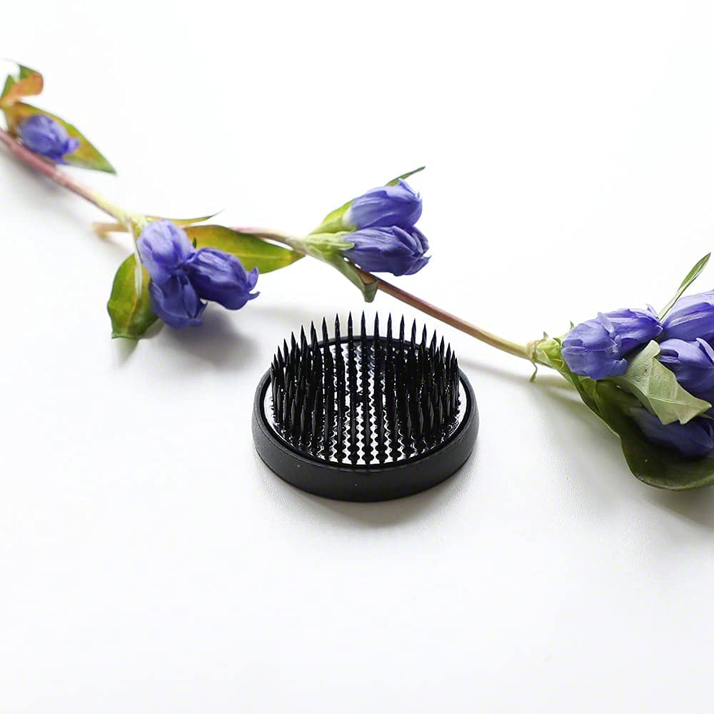 Wazakura φ80mm Premium Black Ikebana Kenzan Flower Pin Frog
