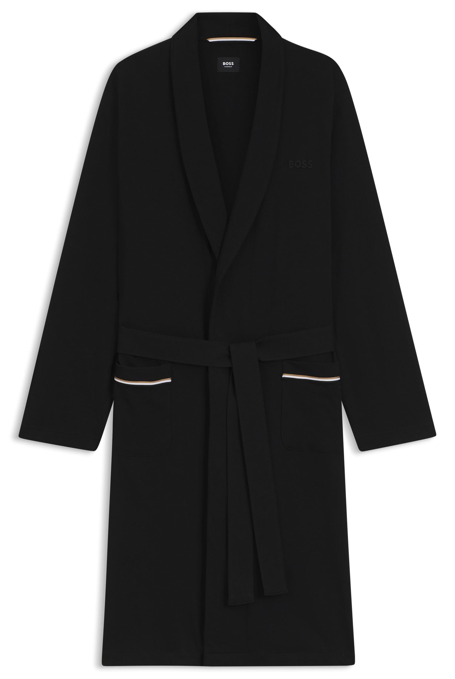 BOSS Herren Robe BM Morgenmantel aus Baumwoll-Jersey mit Logo-Stickerei