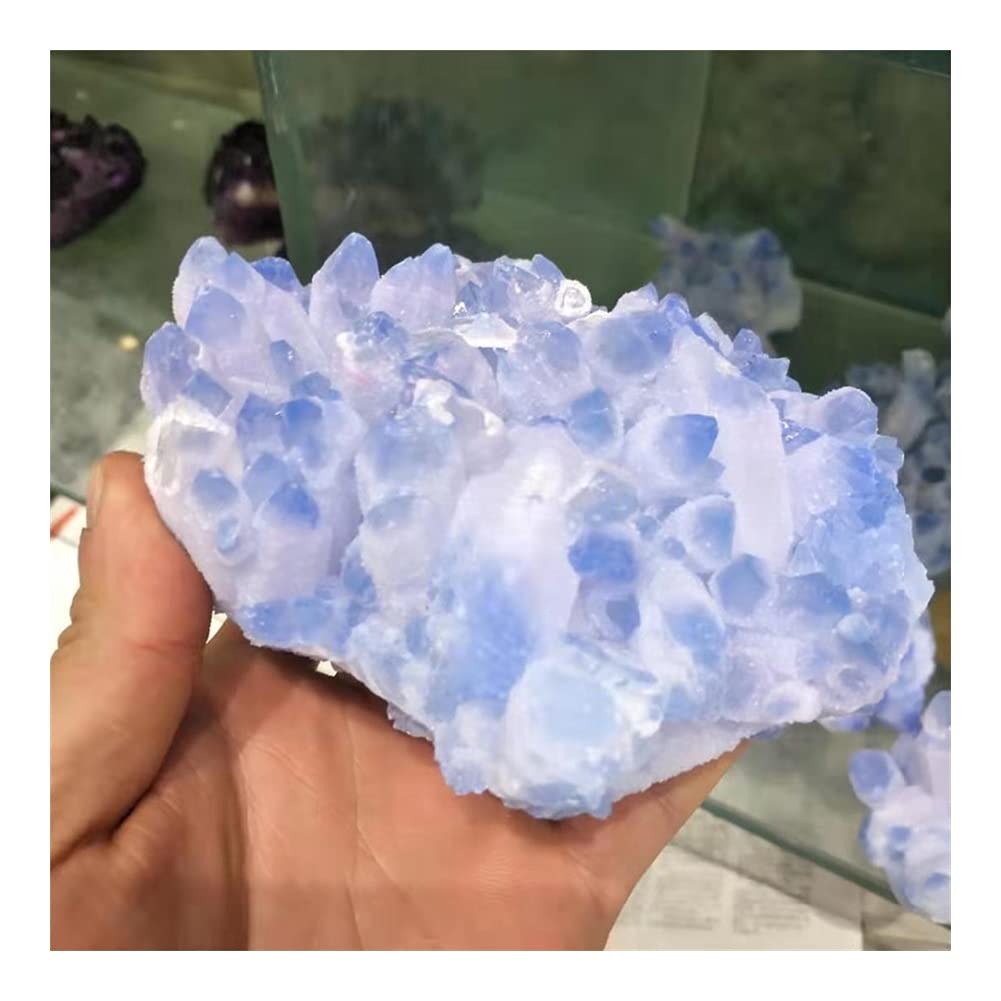 Salud y hogar Natural racimo de cristal azul muestra mineral decoración de la boda acuario