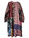NFYM Women's Trench Coat Long Cotton Linen Floral Print Jacket Cottagecore Clothing Patchwork Outwear Each Piece Unique (Vintage, XL)
