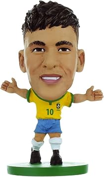 SoccerStarz Brazil International Figurine Blister Pack Featuring Neymar JR Home Kit, 77001