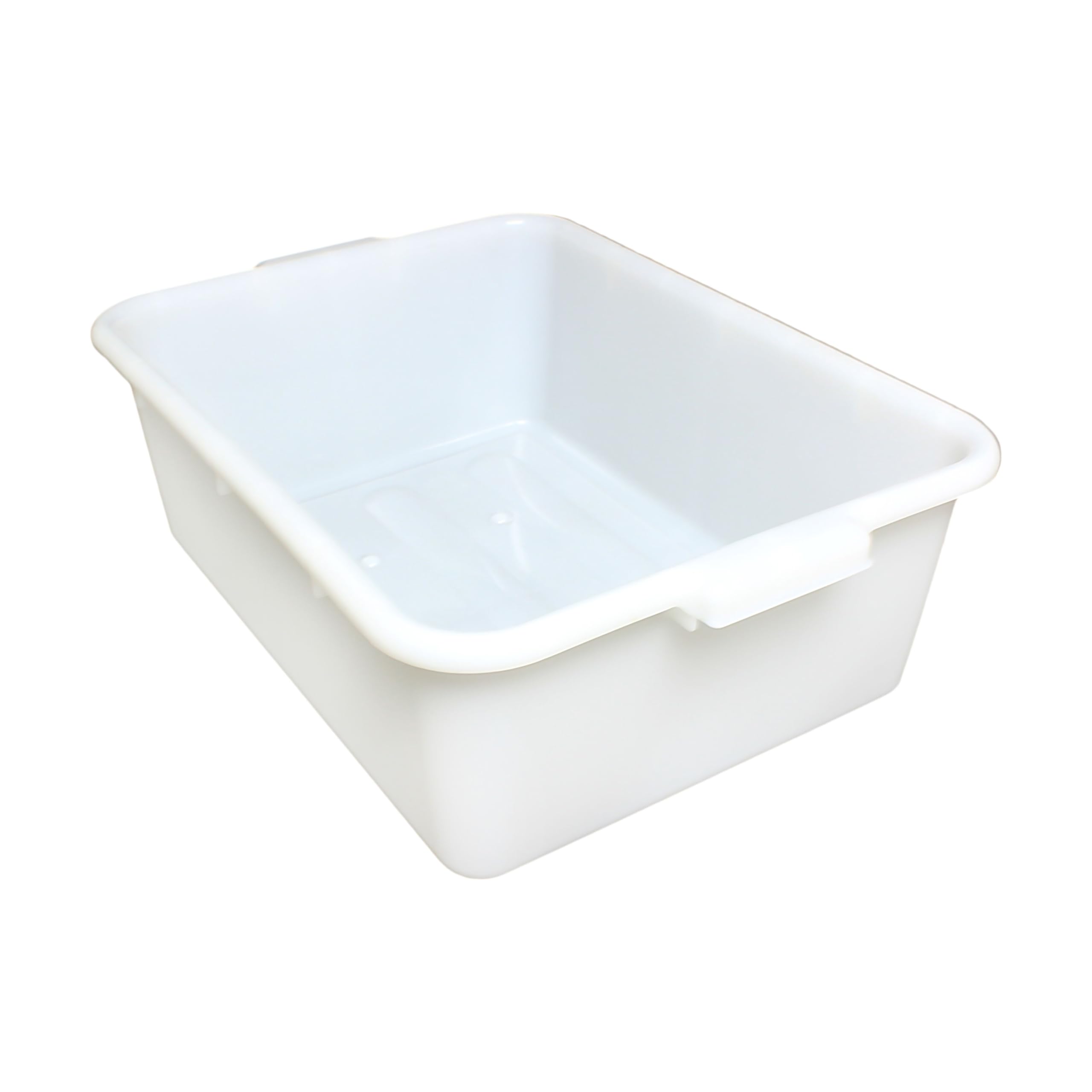 TrueCraftware- 20-1/2" x 15-1/2" x 5" Utility Kitchen Bus Box/Tub/Bin with Handles White Color- Heavy Duty Plastic Restaurant Tub/Dish Washing Box Wash Basin Tub for Kitchen Home Restaurants-image-4