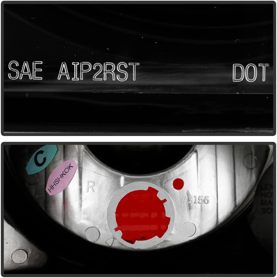 ACANII - For 2001 2022 2003 Honda Civic 2-Door Coupe DX EX LX Si HX Black Tail Lights Brake Lamps Replacement Left+Right