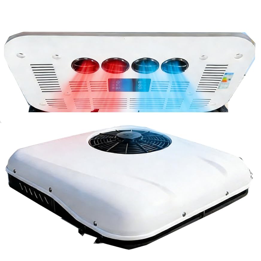 SXHEYUY Climatiseur 12V 24V, Climatiseur Camper Seulement Froid Ou Froid/Chaud, Préchargé en Réfrigérant, pour Caravanes, Camions, Véhicules...