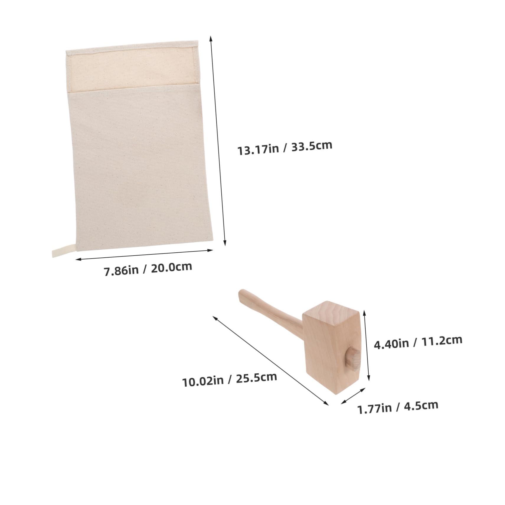STOBAZA Bar Ice Crusher Canvas Ice Bag Mallet for Crushing Versatile for Drinks Snacks
