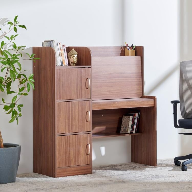 Image of Home Centre | Helios Alton | Study and Office Tables | Engineered Wood | Walnut | 1 Year Warranty