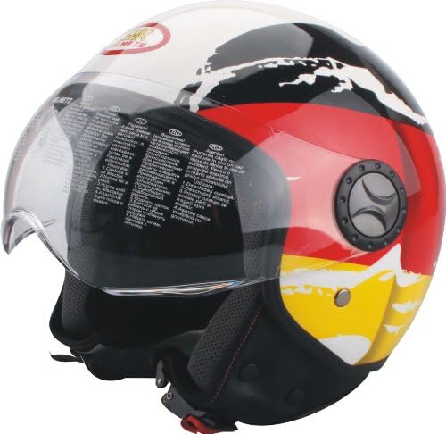 Motorhelm Motorfiets Roller Jet Helm Demi Avio Vizier Gehomologeerd SonicMoto Rood XL