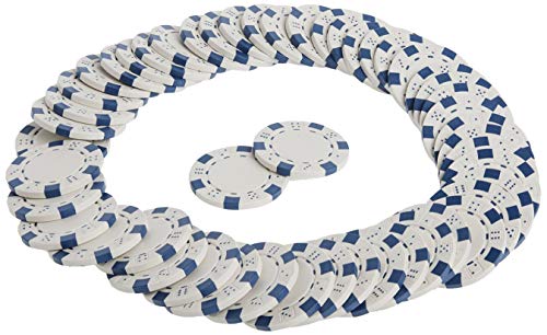Brybelly 50 White Clay Composite Striped Dice 11.5 Gram Poker Chips #TOP2