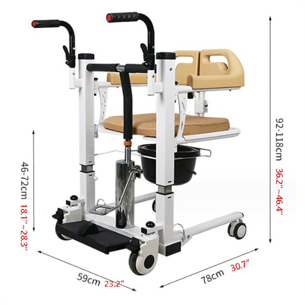 WOLWES Elevador de Pacientes hidráulico,gruas para Personas mayore,Elevador De Pacientes Hidráulico para Silla De Ruedas,Elevador de Transferencia Elevador de Pacientes A
