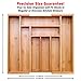 Bamboo Silverware Organizer has Double-Strength Dividers and Extra-Deep Compartments. Furniture-Grade Organic Bamboo (No MDF) Flatware Organizer. Kitchen Utensil Drawer Organizer in Beautiful Gift Box