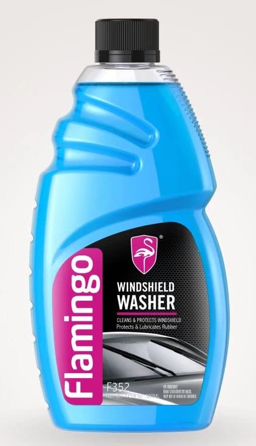 FLAMINGO CARCARE TECH WINDSHIEL WASHER CLEANS AND PROTECTS LUBRICATES RUBBER 17.64 OZ, 500ML F352