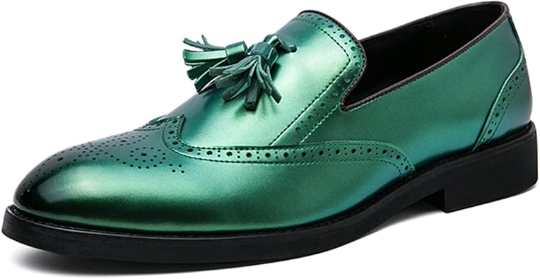 Meidiastra Mens Faux Leather Shoes Breathable Smoking Slippers Slip On Daily Casual Loafers Dress Loafers Comfy Penny Loafers for Men