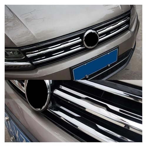 Rejilla delantera cromada para Tiguan Mk2 2016-2020 con molduras protectoras de capó 5