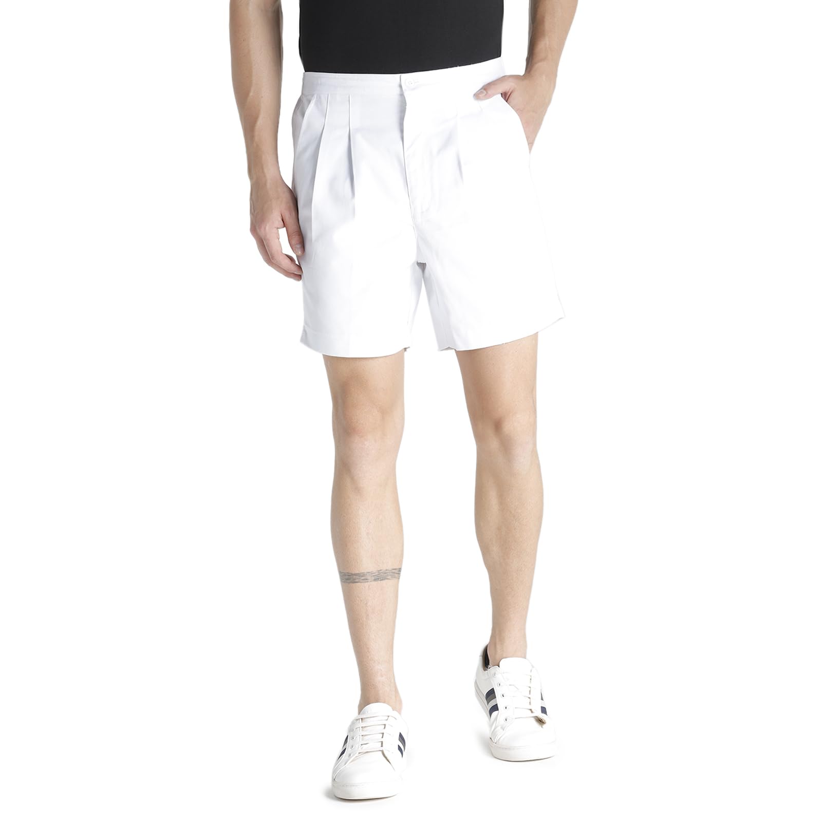 athlete Men's Classic Casual Shorts | Premium Cotton Blend | Structured Zipper Fly | Elastic Waist | Deep Side Pockets | Comfort Fit-picture-16