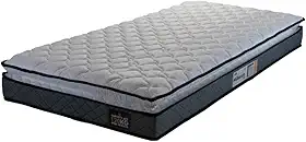 Colchão Solteiro Espuma D33 Pillow Top Millenium 88x188x19cm Cinza/branco Hellen - Suporta até 120kg por Pessoa