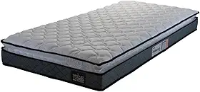 Colchão Solteiro Espuma D33 Pillow Top Millenium 88x188x19cm Cinza/branco Hellen - Suporta até 120kg por Pessoa