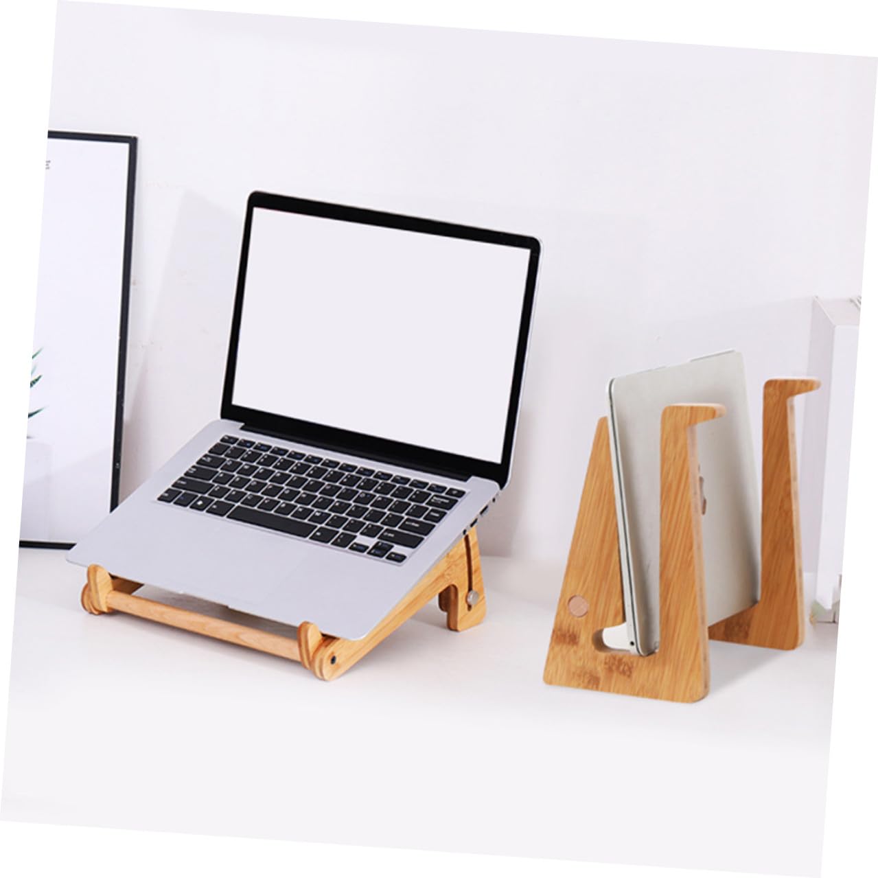 Supporto Portatile per Laptop in Legno Regolabile Supporto Pieghevole per Computer 13-156 Pollici Accessori Multifunzione per Notebook Elevazione Ergonomica