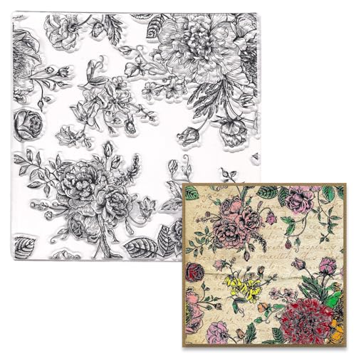 Clear Stamps Background - Flowers, Roses, Leaves Frame - Transpar...