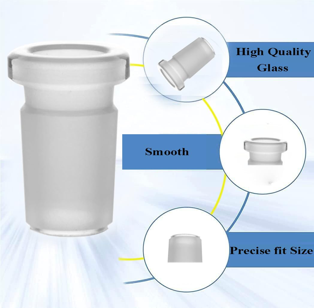 Glass Joint Adapter Connector Accessories, 10/14 Joint Sizes for Chemistry Laboratory Set Up. 4pcs Packed