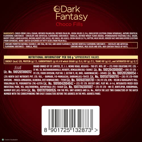 Sunfeast Dark Fantasy Choco Fills, 75g (Buy 3 Get 1 Free), Original Filled Cookies with Choco Crème - Image 13 thumbnail