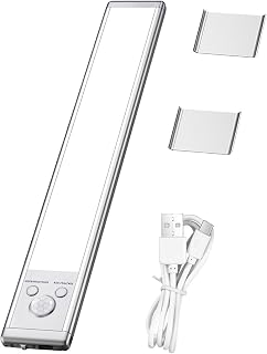 LED Closet Light - 9.84 Inch Dimmable Closet Light | Under Cabinet Motion Sensor Lighting - Rechargeable Magnetic Wireless Lamp with Adjustable Brightness for Kitchen Staircase Bathroom Hallway Use
