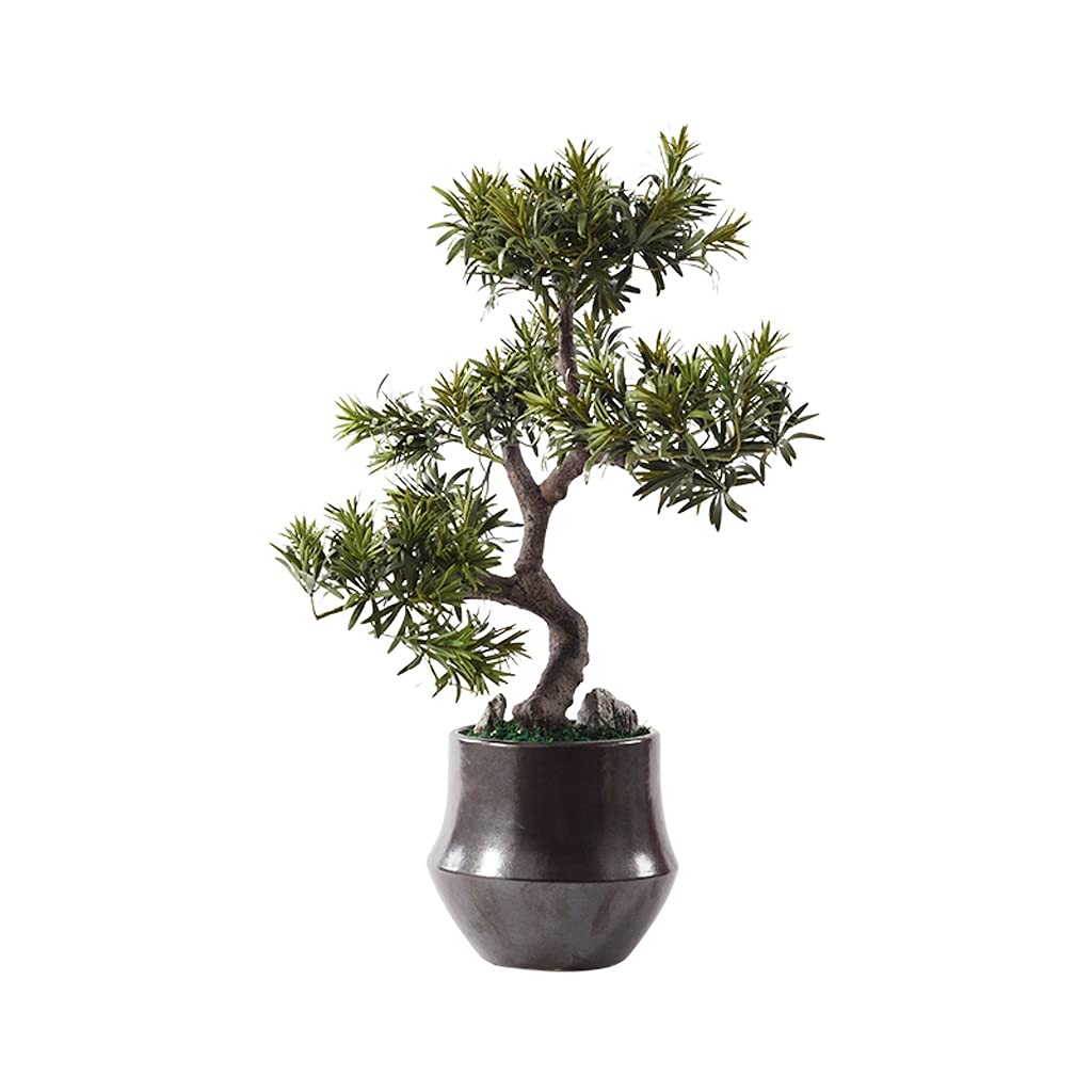 DFGHNBVC Artificial Bonsai Tree Artificial Bonsai Tree Ceramic Flowerpot Simulated Green Plant Potted Plant Family Living Room And Study Decoration Artificial Bonsai