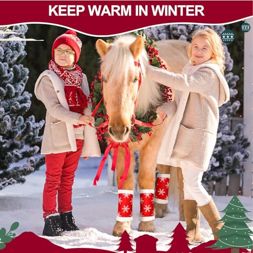 Envoltórios para pernas de cavalo para o inverno, envoltórios para pernas de cavalo de Natal | traje