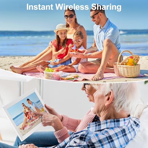GGUA 10.1 Inch WiFi Digital Photo Frame Built in 64GB Memory, 1280x800 IPS LCD Touchscreen, Auto-Rotate and Audio, Quick and Easy Share Photos or Videos via the Frameo App, the Best Choice for Gifting - Image 5