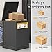 LHBGO Package Delivery Box for Outside with Sign, 48 Gallon Storage with Lockable Secure, Large Double Wall Resin Outdoor Package Delivery Waterproof