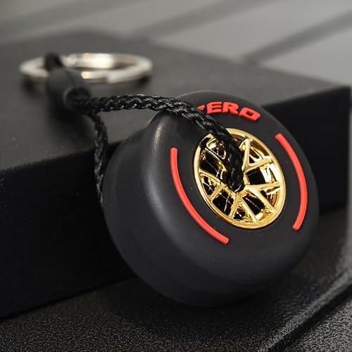 Fansoftiks F1 Racing Tire Key Chain Interior Accessories,Mini Cute Tire Keyring,Wheel Tyre Auto KeychainInterior Accessories,Soft Rubber