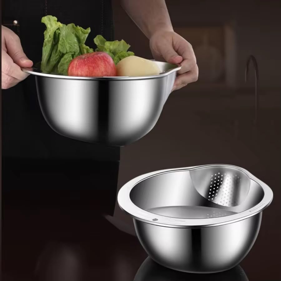 Miniatura 4 de Mejora tu cocina con este colador de arroz de acero inoxidable 304 de diseño moderno, colador de malla fina, duradero, resistente al óxido, ideal