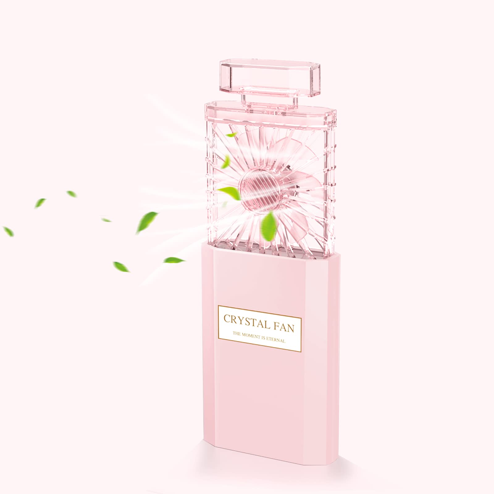 Mini Handheld Fan Portable, Pull-out Style Foldable Pocket Fan of 3 Switching Speed for Women, Compatible for Office Home Outdoor Traveling, USB Charging, Built-in Battery (Pink)