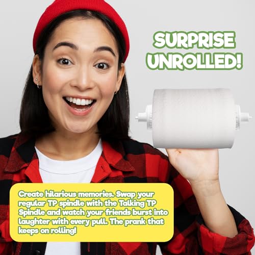 Talking Toilet Paper Spindle - Playful Prank Practical Jokes, Christmas Gag Gift with Customizable Messages, Fits All Holders, Record, Replay & Surprise, Easy 9-Second Recording Toilet Paper Spindle by Gagster - Used condition - Image 3