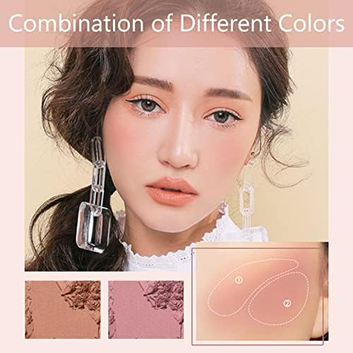 Blushers for Cheeks, 3 In 1 Color Matte Face Blush Make Up Powder, Makeup Blusher for Long-Lasting Sweat-Resistant Non-Greasy Blush Glow Matte Brighten Skin Natural Look (#01)