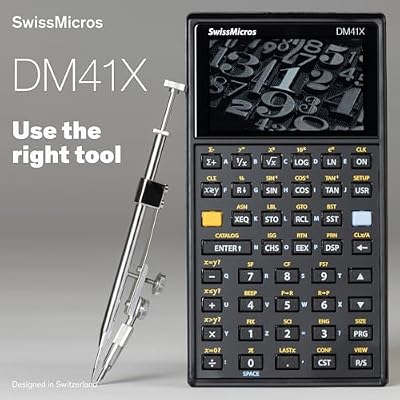 SwissMicros DM41X RPN Calculator HP 41CX Inspired | Supports Virtual Expansion MODs | Stainless Steel | USB | Alphanumeric Display