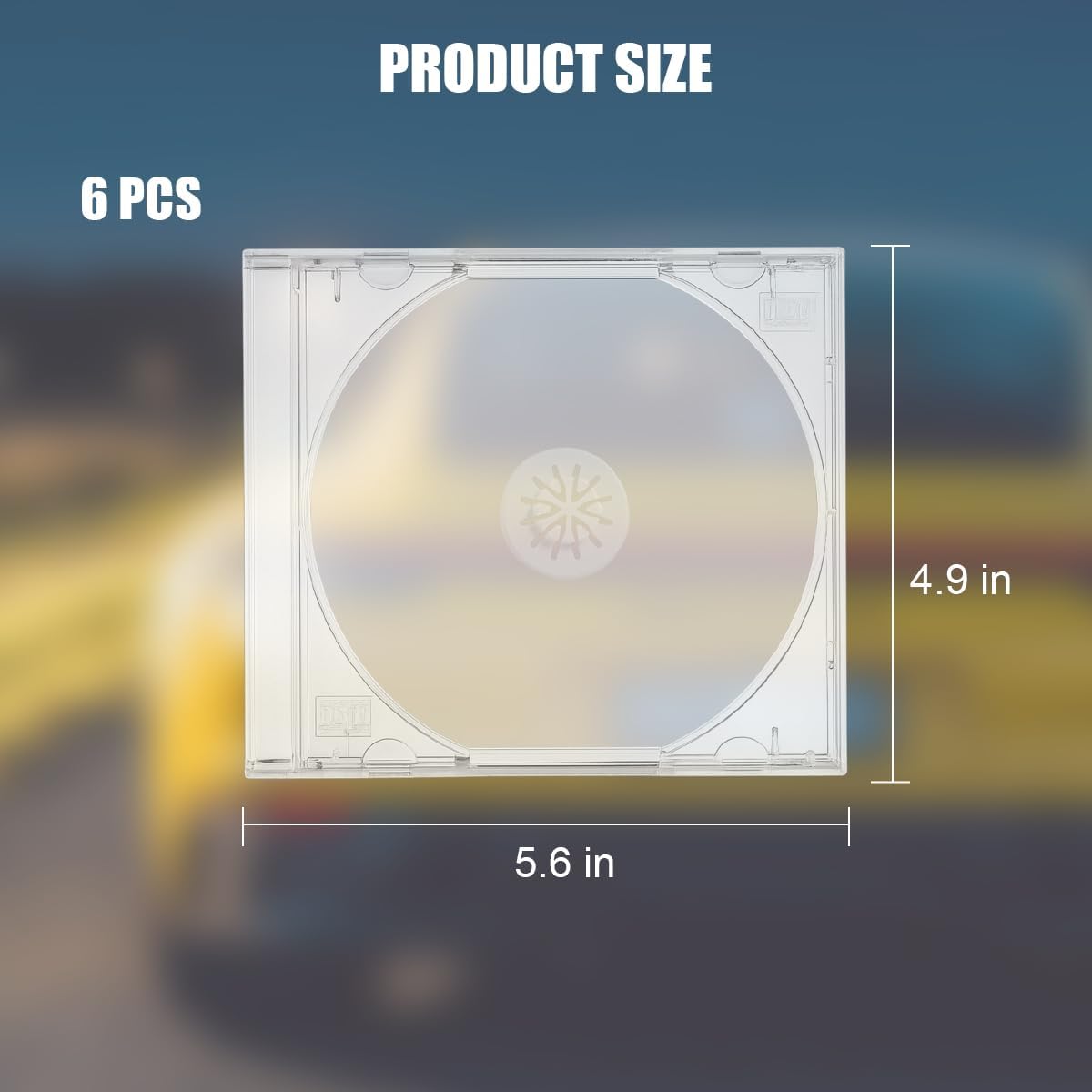 6PCS Car CD Jewel Case, Clear Vehicle CD Storage Box with Assembled Removable Tray, Automotive DVD Disc Cover Protection Replacement Accessories, Universal for SUV Truck Sedan (Transparent)
